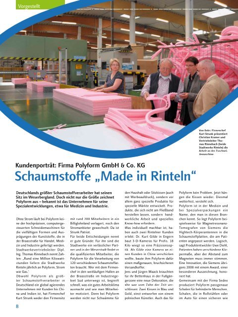 Das Kundenmagazin der Stadtwerke Rinteln