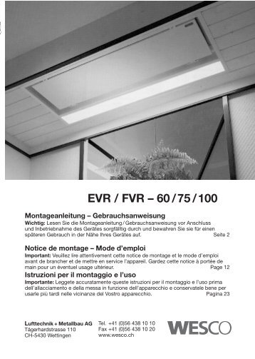 EVR / FVR – 60 /75 /100 - Wesco