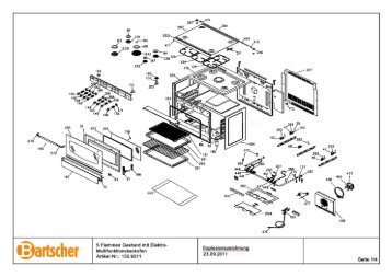 Explosionszeichnung und Ersatzteilliste mit Listenpreisen - Bartscher