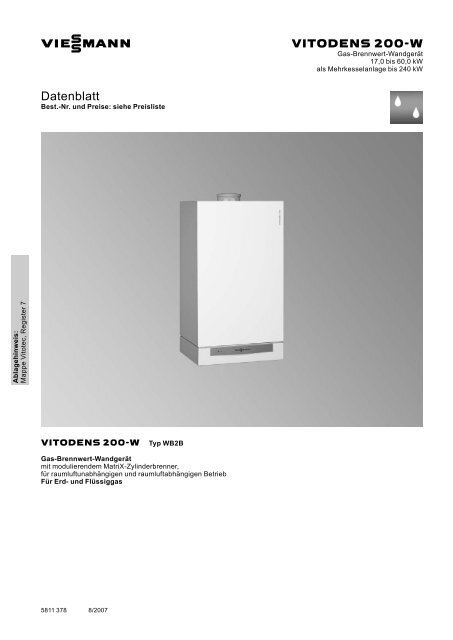 Datenblatt Vitodens 200-W - Viessmann