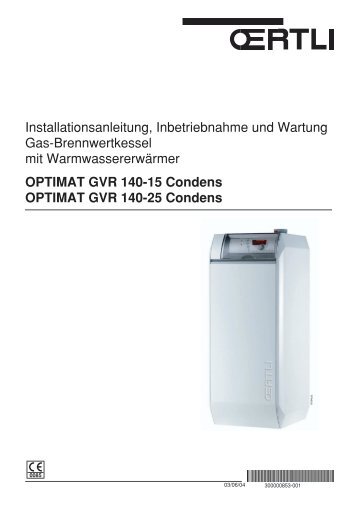 OPTIMAT GVR 140-15 Condens OPTIMAT GVR 140-25 Condens