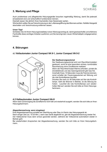 Dringende Empfehlung! Wartungsvertrag! - Schrag-kachelofen.de