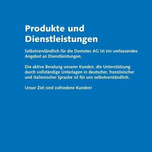 wärmstens empfohlen www.domotec.ch - Domotec AG