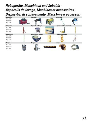 Hebegeräte, Maschinen und Zubehör Appareils ... - Debrunner Acifer