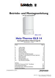 Betriebs- und Montageanleitung Heiz-Therme GLS 14 - Löblich