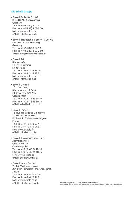 Eckold-Clinchen Prospekt