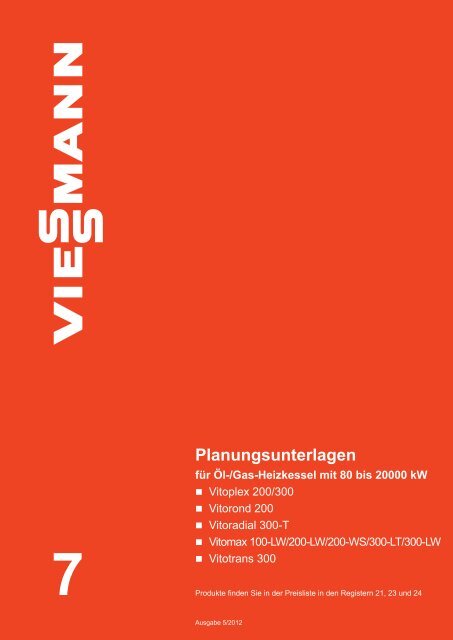 Planungsunterlagen für Öl-/Gas-Heizkessel mit 80 bis ... - Viessmann