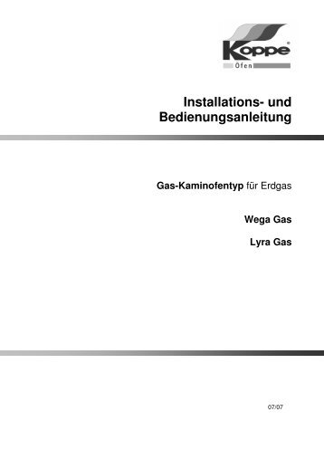und Bedienungsanleitung Gas-Kaminofentyp - Koppe