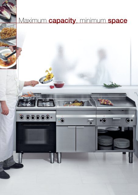 Cucina professionale 6 fuochi ad accensione manuale con maxi forno a gas