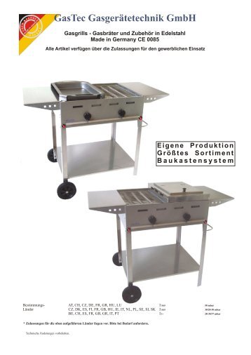 Grill / Bräter als Baukastensystem mit 1 bis 4 Brenner - GasTec ...