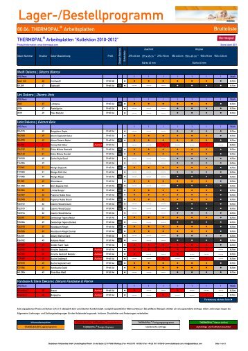 00.04. THERMOPAL ® Arbeitsplatten - Stadelbauer Holzhandels ...