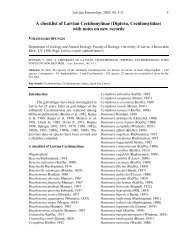 A checklist of Latvian Cecidomyiinae (Diptera, Cecidomyiidae) with ...