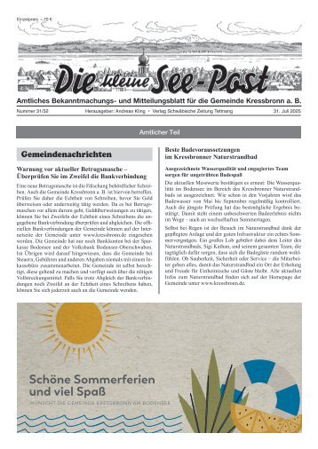31.07.2025 Die kleine See-Post