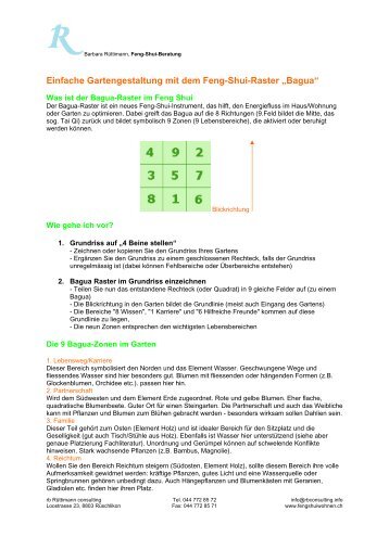 Einfache Gartengestaltung mit dem Feng-Shui-Raster ... - Hausinfo