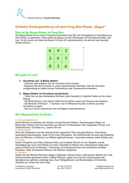 Einfache Gartengestaltung mit dem Feng-Shui-Raster ... - Hausinfo