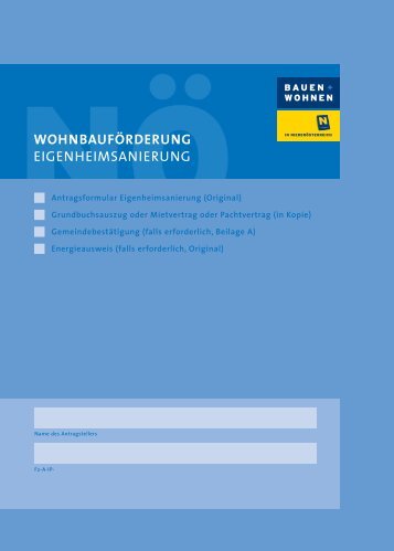 ANTRAGSFORMULAR EIGENHEIMSANIERUNG - Kollar