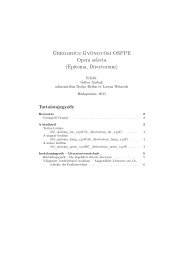 Gregorius Gyöngyösi OSPPE Opera selecta (Epitoma, Directorium)