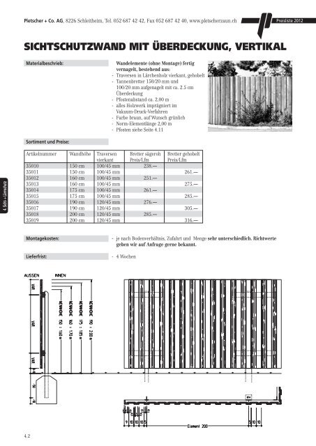 PREISLISTE 2012 - Pletscher & Co. AG