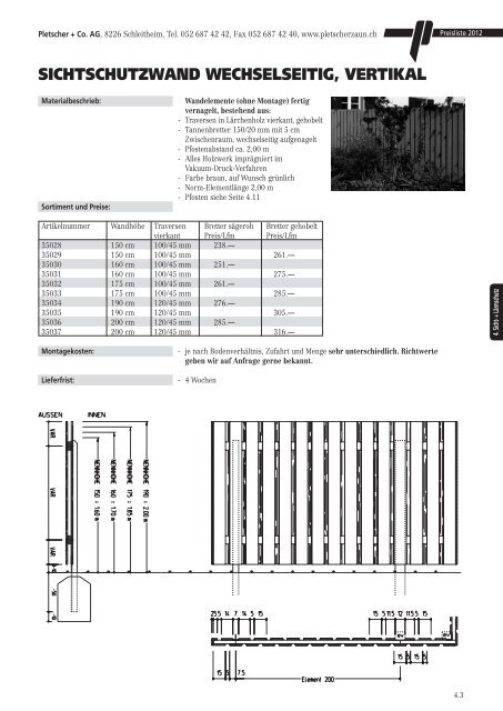 PREISLISTE 2012 - Pletscher & Co. AG