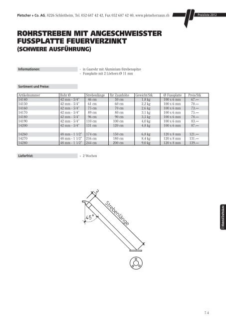 PREISLISTE 2012 - Pletscher & Co. AG