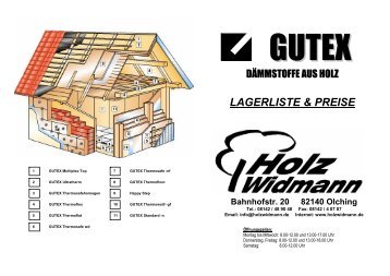 LAGERLISTE & PREISE - Holz Widmann