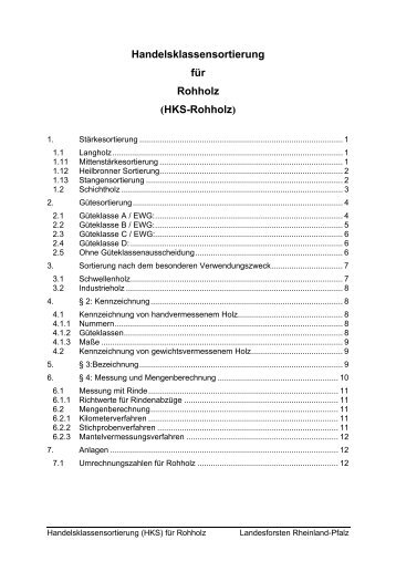 HKS-Rohholz - Landesforsten Rheinland-Pfalz