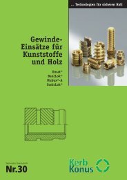 Gewinde- Einsätze für Kunststoffe und Holz