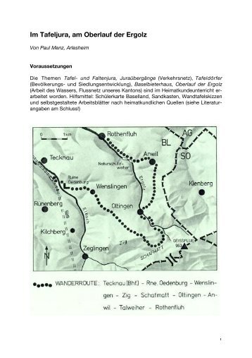 Im Tafeljura, am Oberlauf der Ergolz - Menz Projekt