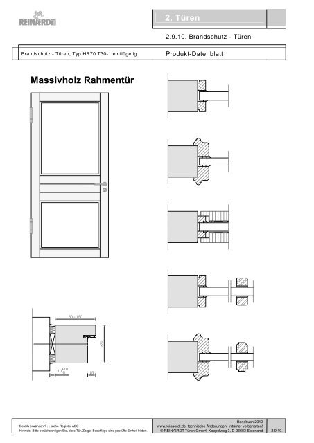 Massivholz Rahmentür - REINÆRDT Türen GmbH