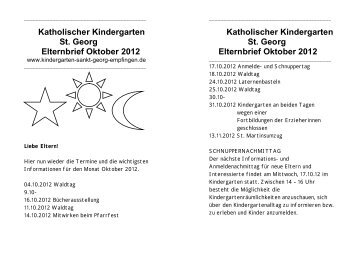 Katholischer Kindergarten St. Georg Elternbrief Oktober 2012 ...