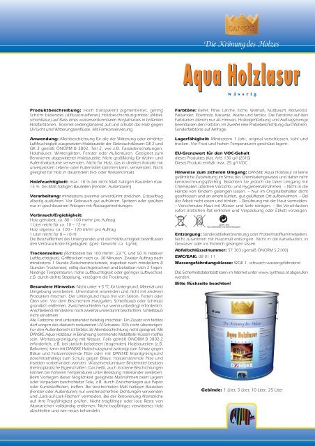 Aqua Holzlasur - Capatect