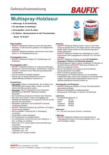 Produktname Abbeizer Multispray-Holzlasur - Baufix