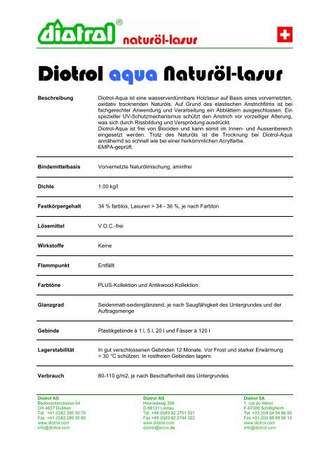 Diotrol aqua Naturöl-Lasur