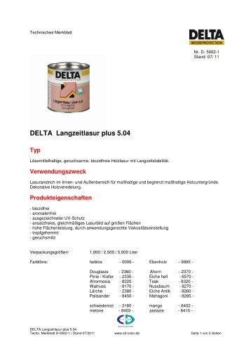 DELTA Langzeitlasur plus 5.04 - CD-Color GmbH & Co.KG