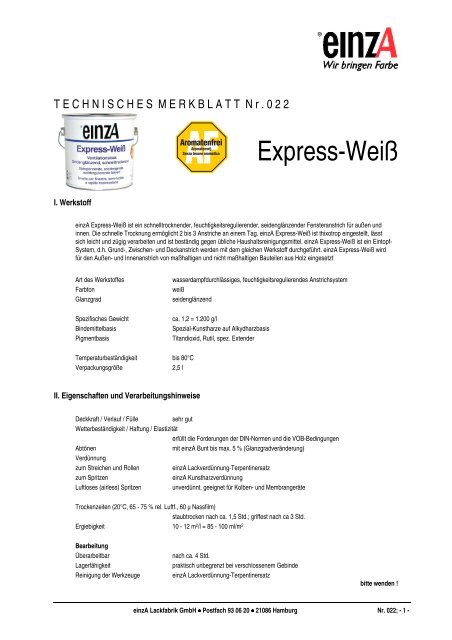 einzA Express-Weiß