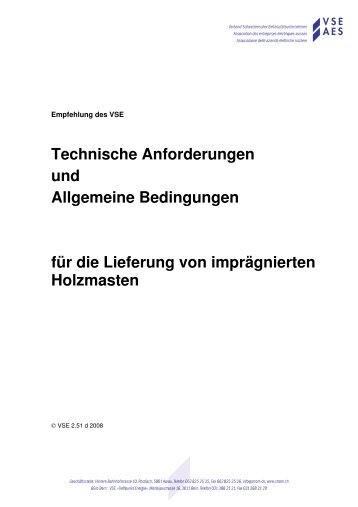 VSE2 51d_Technische Anforderungen an imprägnierte Holzmasten