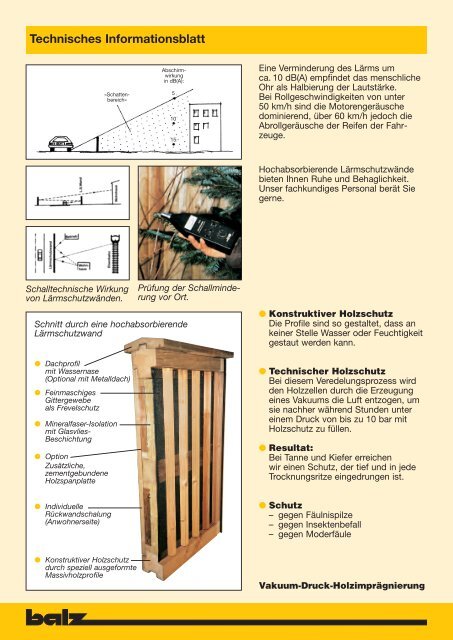 LÄRMSCHUTZSYSTEME Die - Balz Holz AG