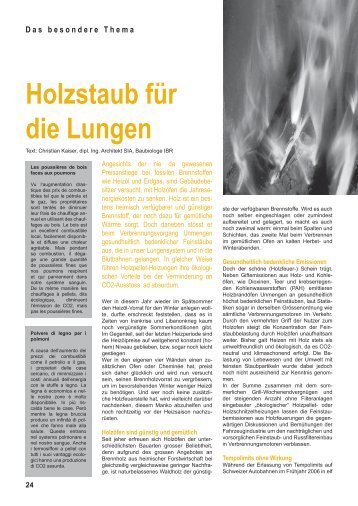 Holzstaub für die Lungen