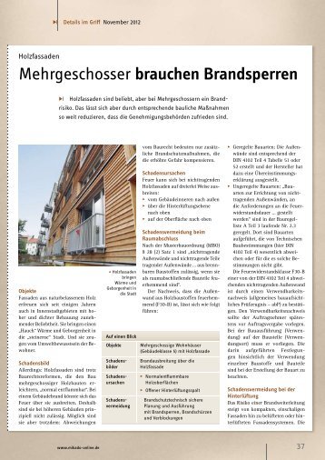 Mehrgeschosser brauchen Brandsperren - Mikado