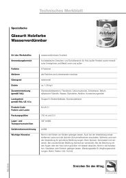 Technisches Merkblatt Glasurit Holzfarbe Wasserverdünnbar