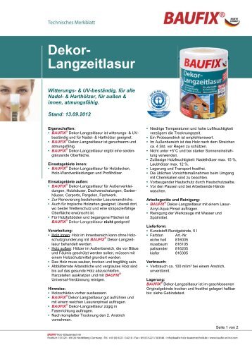 Produktname Dekor- Langzeitlasur - Baufix