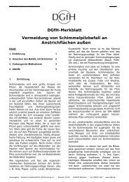 DGfH-Merkblatt Vermeidung von Schimmelpilzbefall ... - Holzfragen.de