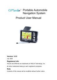 Portable Automobile Navigation System Product User Manual