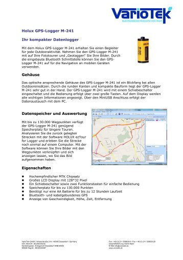 Datenblatt Holux M-241 - Variotek