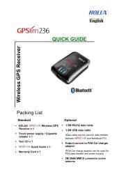 QUICK GUIDE W ireless GPS Receiver - Holux Technology Inc.