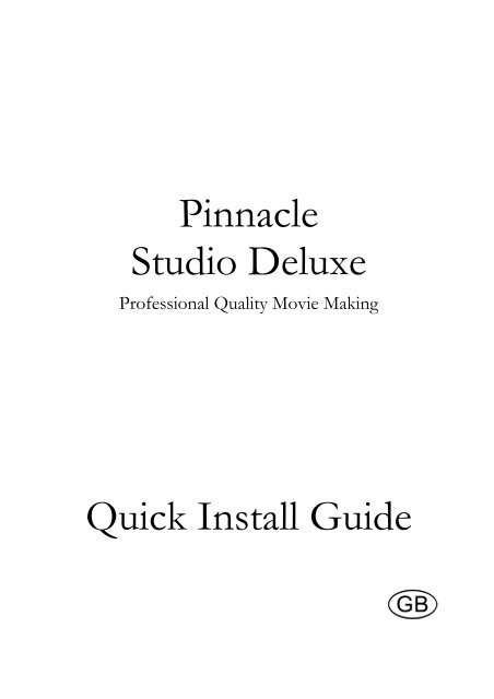 Installing Pinnacle Studio Deluxe - produktinfo.conrad.com