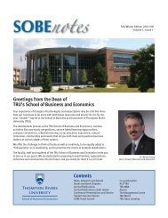 SOBEnotes - Thompson Rivers University