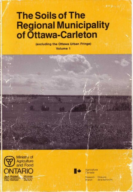 The Soils of The Regional Municipality of Ottawa=Carleton