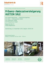 Präsenz-/Webcastversteigerung AUCTION SALE - Industrie Rat