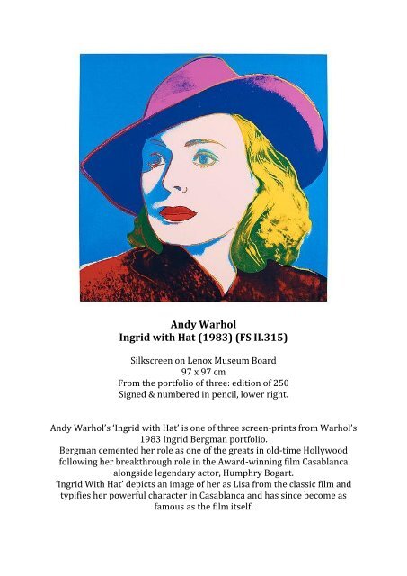 Fact sheet AWA - Ingrid With Hat II.315